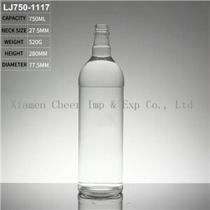 Chai rượu Vodka thủy tinh 750ml màu trắng cao